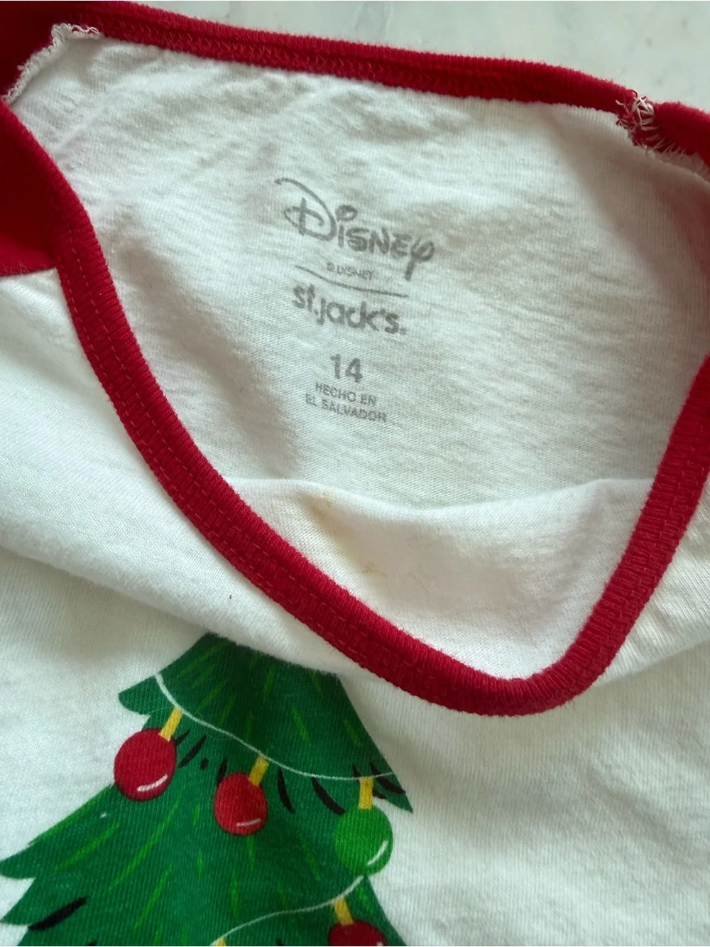 Disney Red & White Mickey Christmas Tree Pajama Set